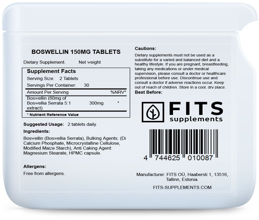 Boswellin 150mg 60 tabletas