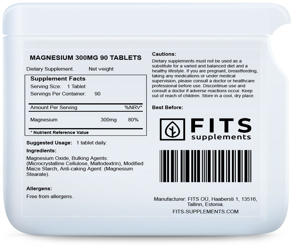 Magnesio 300mg 90 tabletas