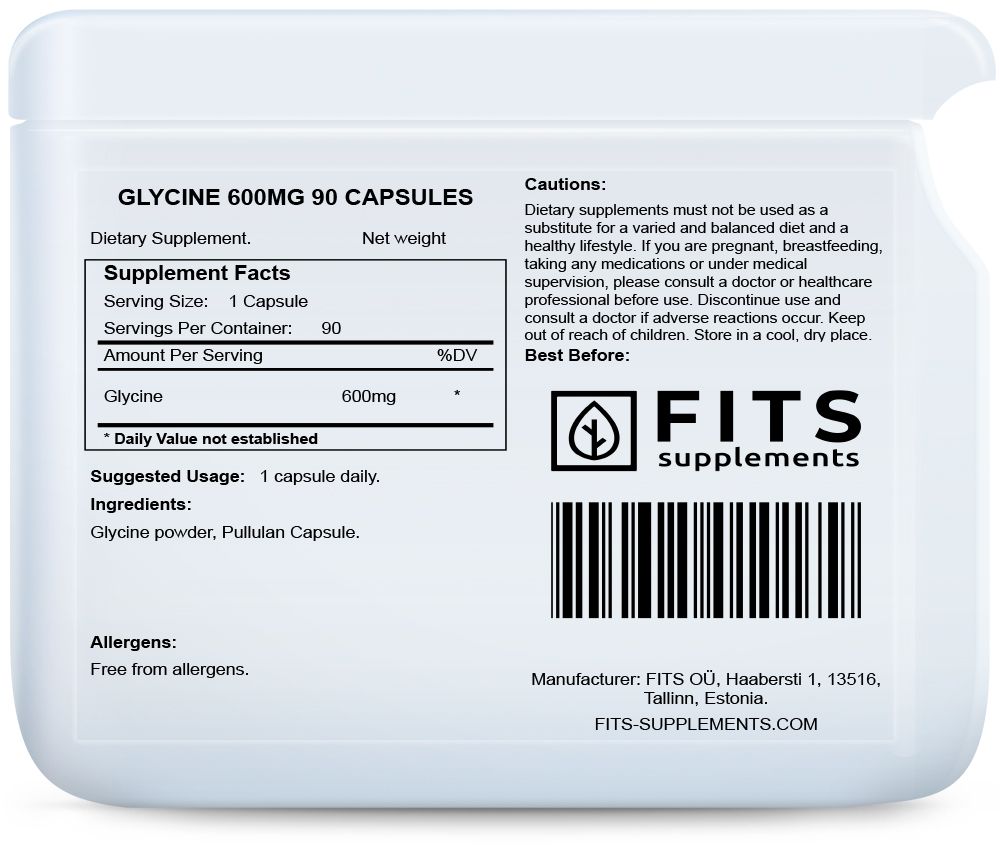 Glicina 600mg 90 cápsulas