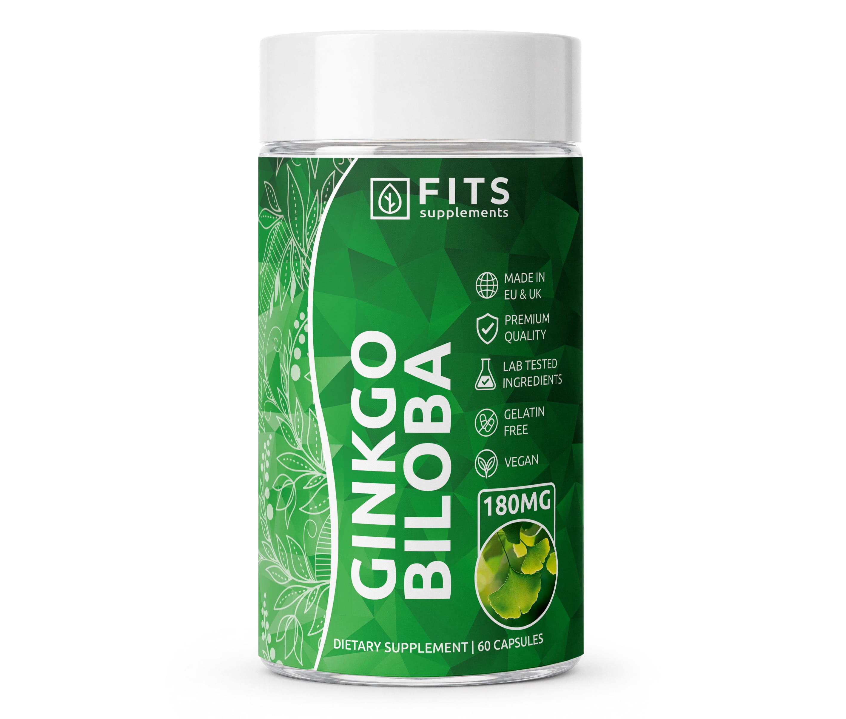 Ginkgo biloba 180 mg, 60 cápsulas