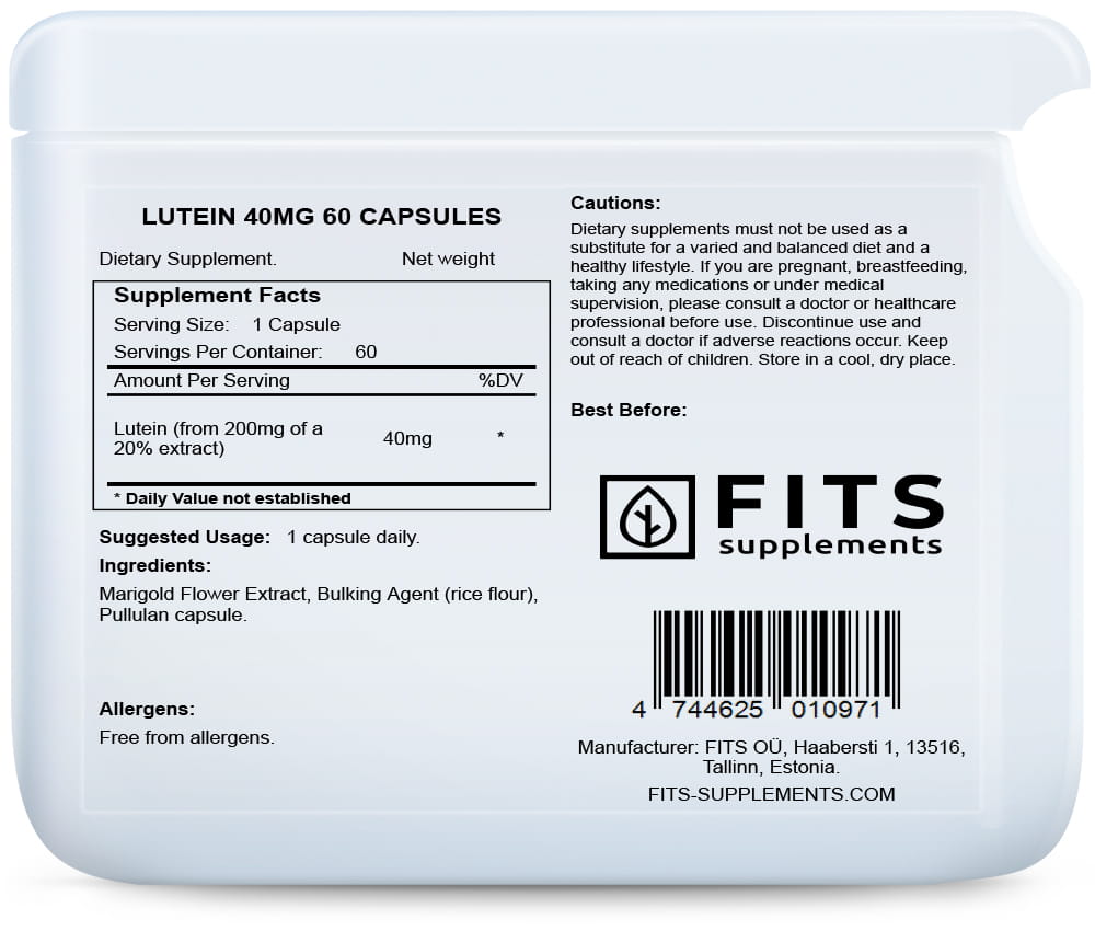 Luteína 40mg 60 cápsulas