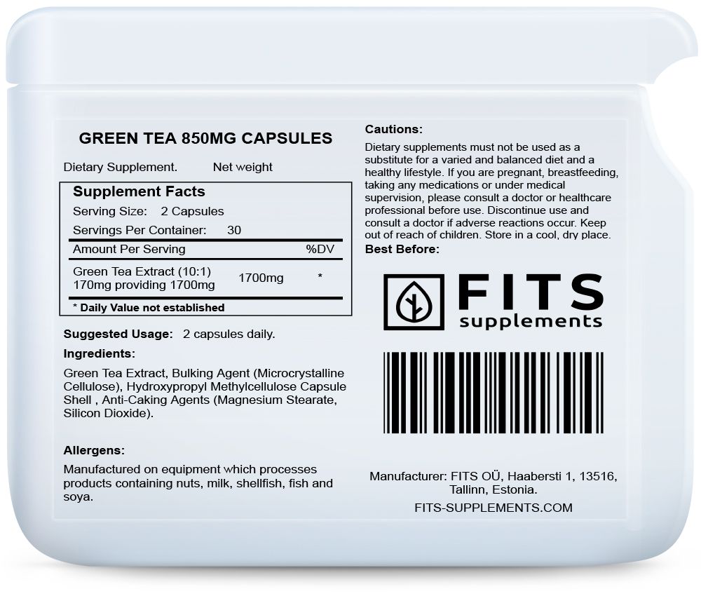 Té Verde 850mg 60 cápsulas