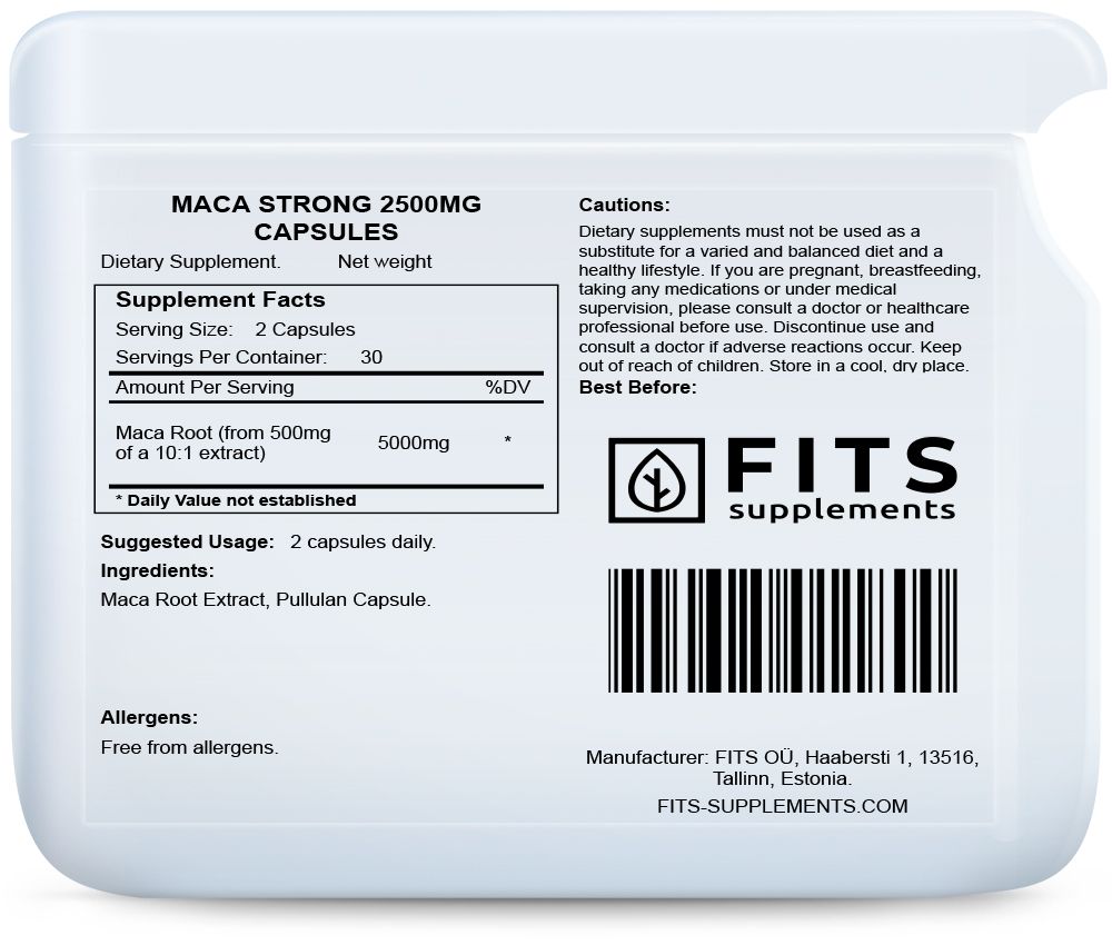 Maca Strong 2500mg 60 cápsulas