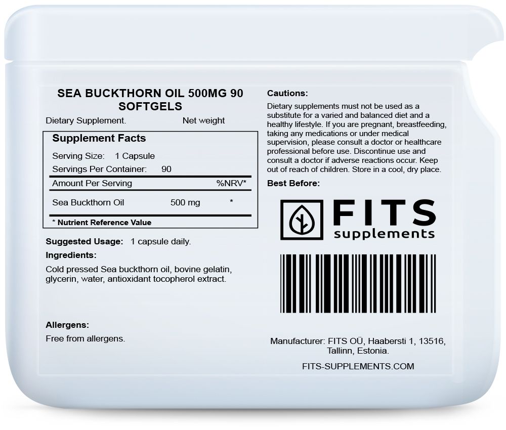 Aceite de Espino Amarillo 500mg 90 cápsulas blandas