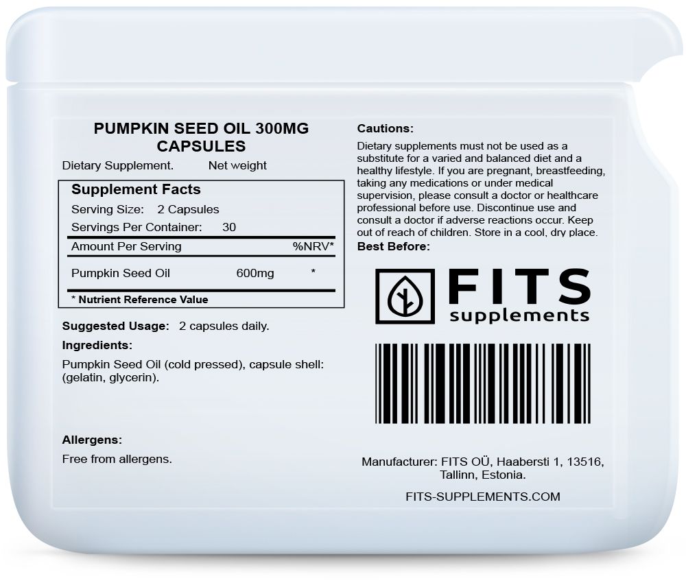 Aceite de Semilla de Calabaza 300mg 60 cápsulas