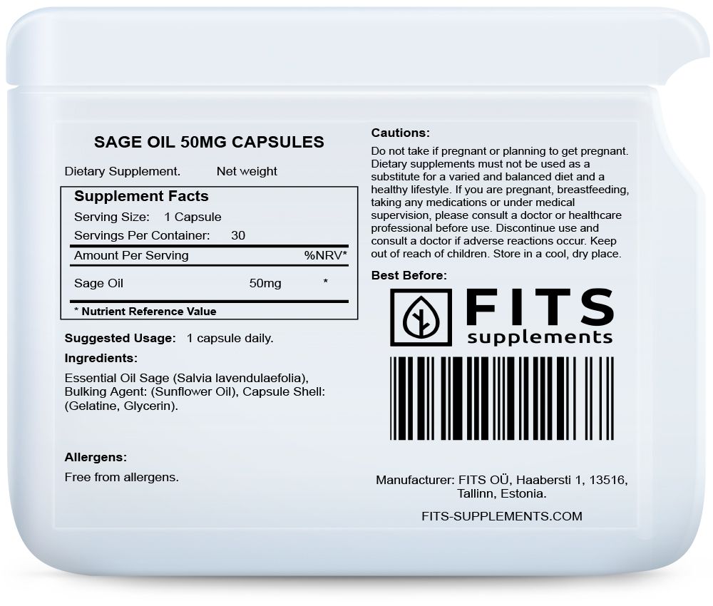 Aceite de Salvia 50mg 30 cápsulas