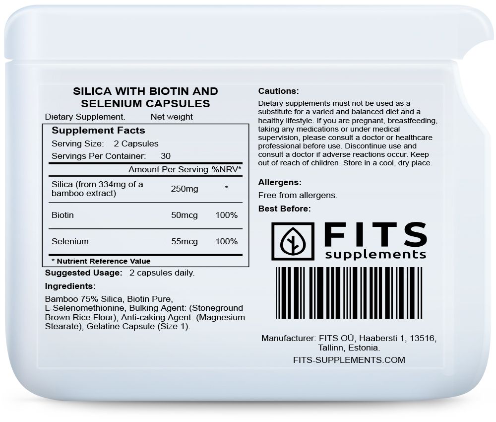 Sílice con Biotina y Selenio 60 cápsulas