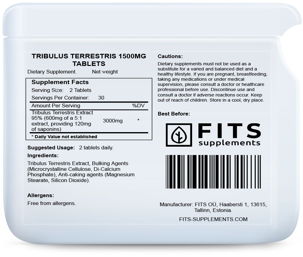 Tribulus Terrestris 1500mg 60 tabletas