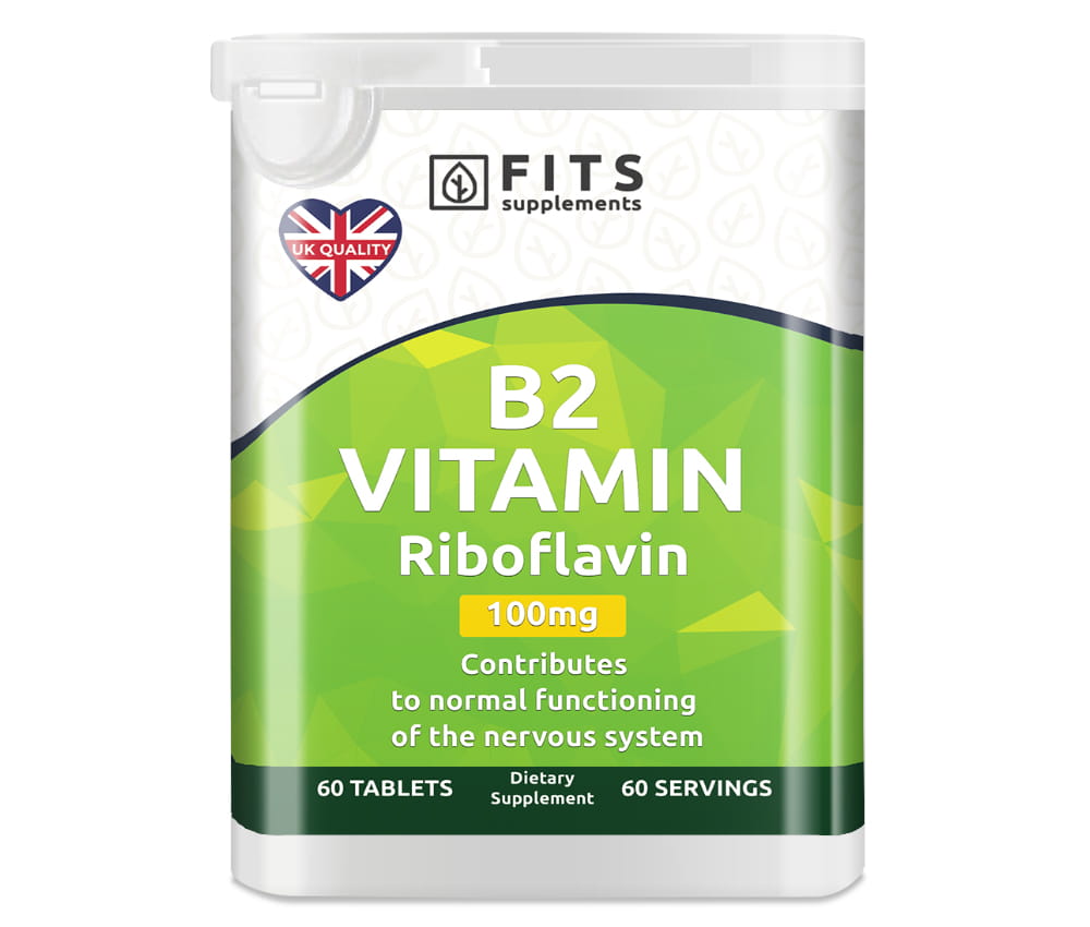 Vitamina B2 100mg (Riboflavina) 60 tabletas
