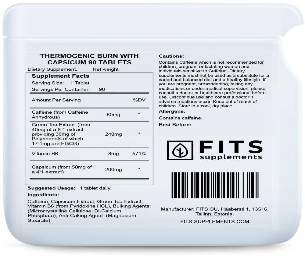 Quemador Termogénico con Capsicum 90 tabletas