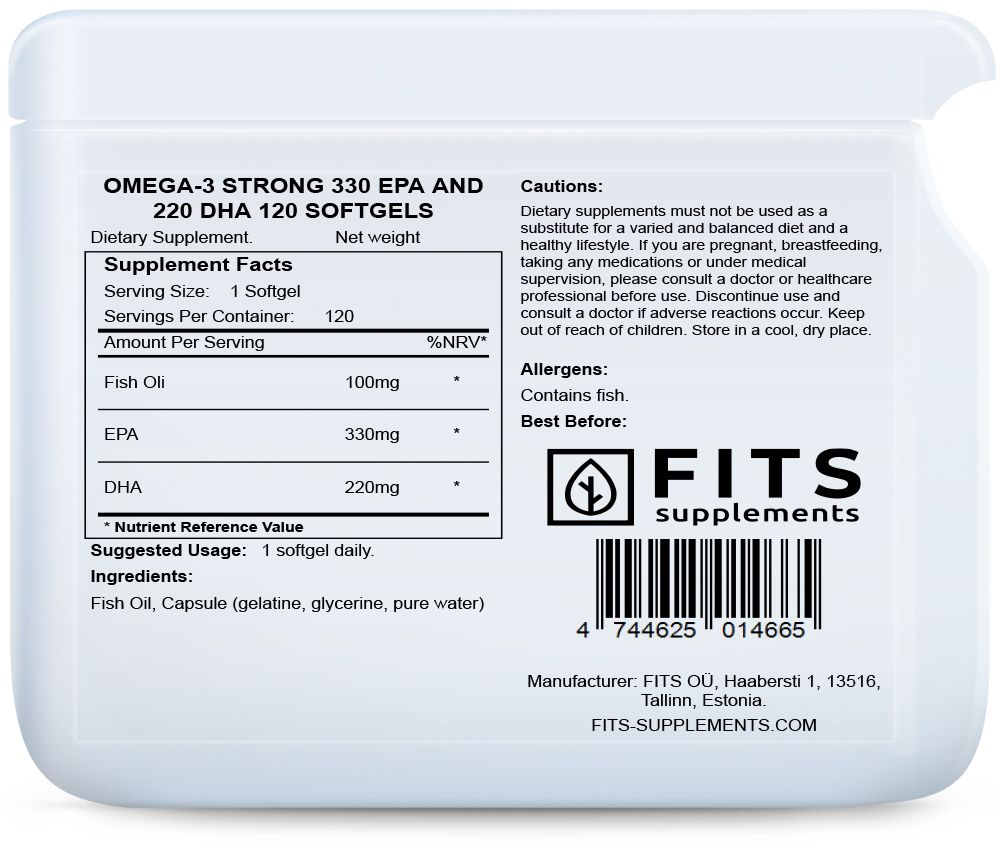 Omega-3 Fuerte 330 EPA y 220 DHA 120 cápsulas blandas