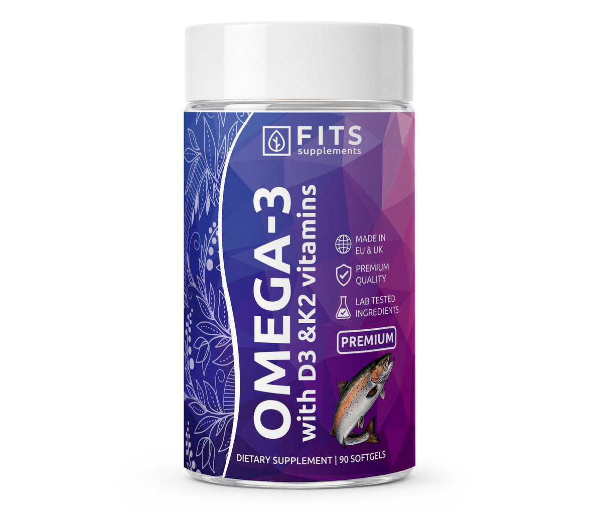 Omega 3 Premium con vitaminas D3 y K2 90 cápsulas blandas
