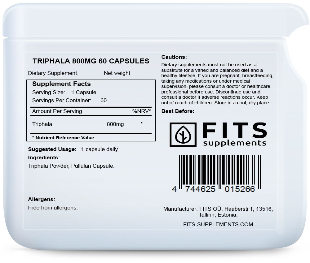 Triphala 800mg 60 cápsulas