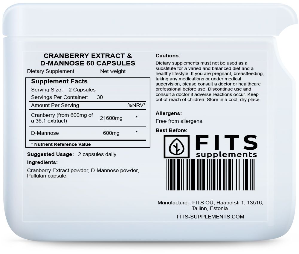 Extracto de arándano rojo y D-manosa 60 cápsulas