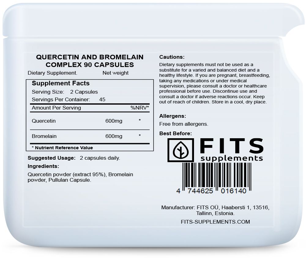 Complejo de Quercetina y Bromelina 90 cápsulas