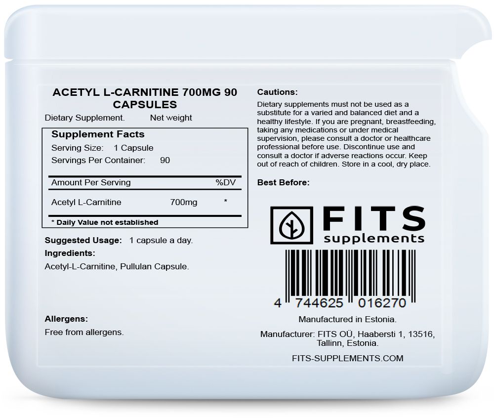 Acetil-L-Carnitina 700mg 90 cápsulas