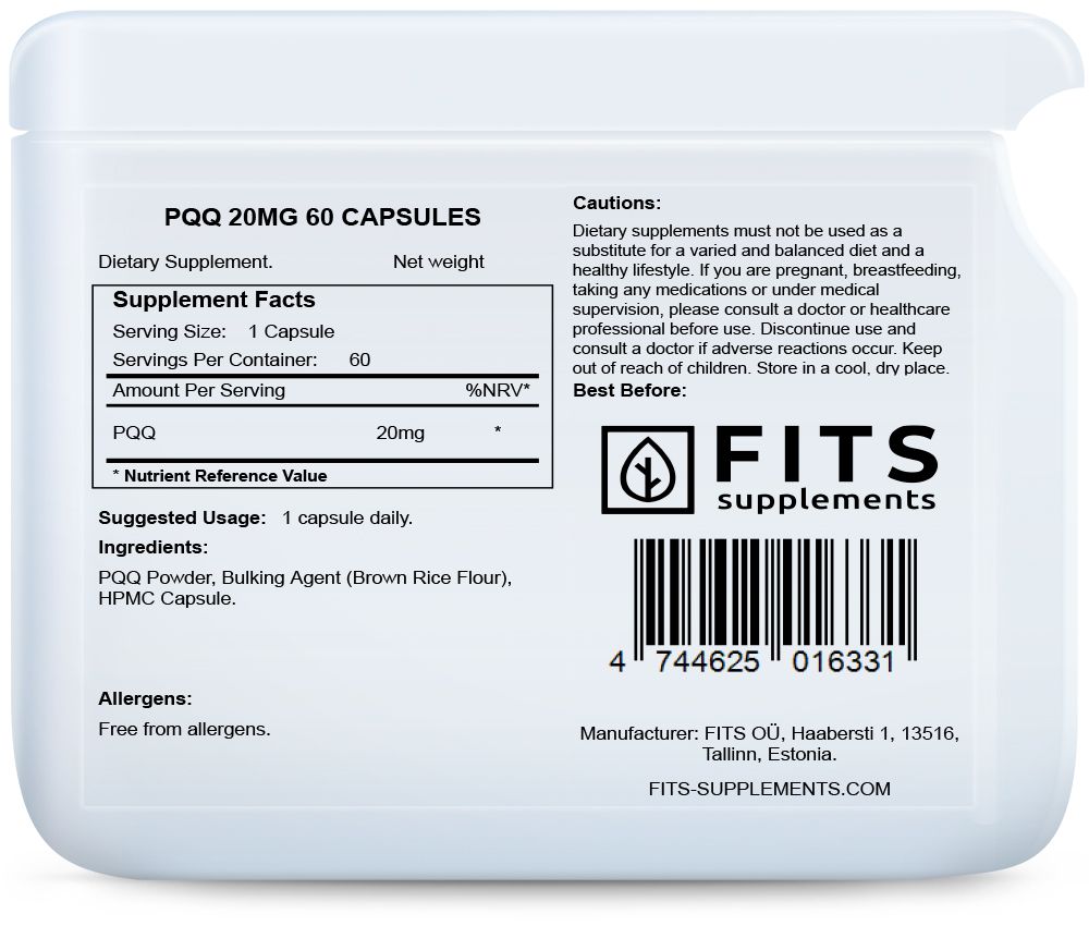 PQQ 20mg 60 cápsulas